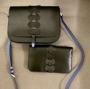 Kate spade blue and black purse with wallet